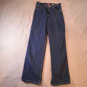 New Wave Woman’s Classic Dark Blue Straight -Leg  High Rise Jeans
